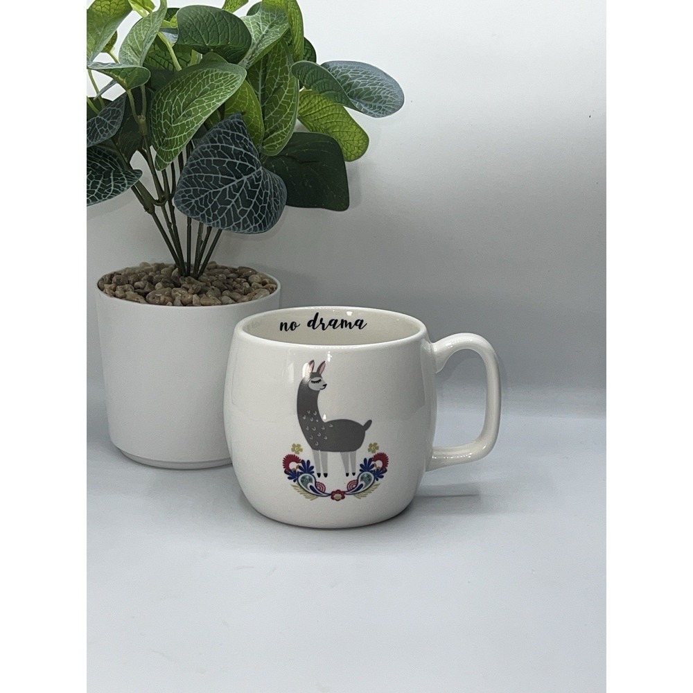 Opal House Porcelain Stoneware Coffee Mug~  "No Drama" Llama   2018